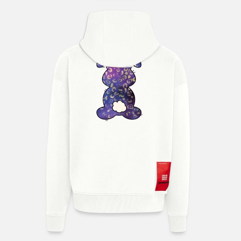 Leopard Pattern Rabbit Easter - Zip Hoodie - made by SPREAD - OFF WHITE