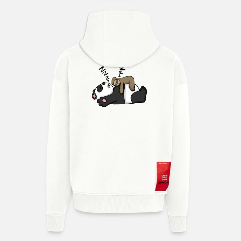 Faultier und Panda - Zip Hoodie - made by SPREAD - OFF WHITE
