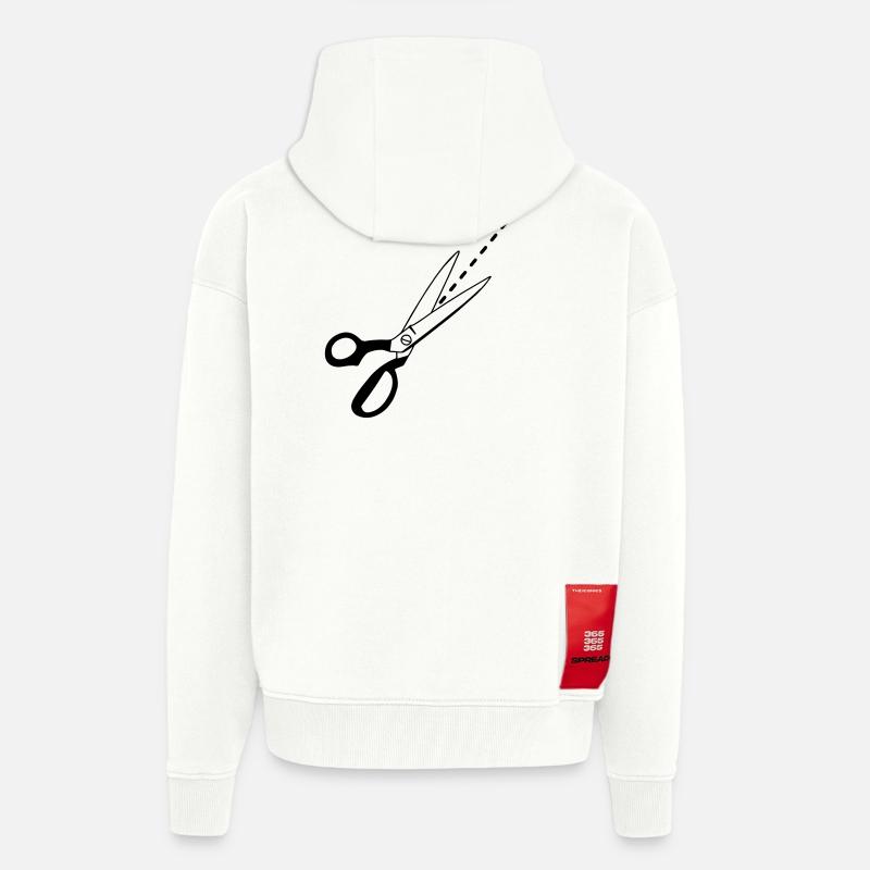 Schnitt-Logo-Schneider - Zip Hoodie - made by SPREAD - OFF WHITE