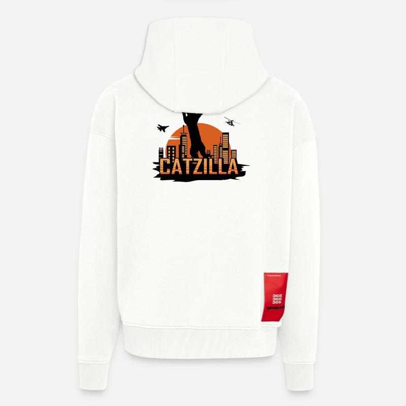Catzilla - Veste à capuche bio épaisse oversize fabriqué en UE - OFF WHITE
