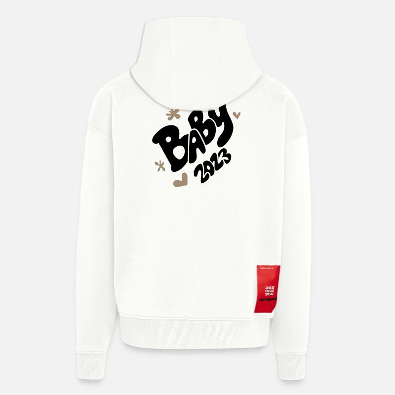 Bébé 2023 - Naissance Enceinte 2023 Grossesse - Veste à capuche bio épaisse oversize fabriqué en UE - OFF WHITE