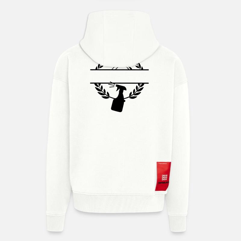 Sauberer Fensterwascher Logo Lorbeerkranz - Zip Hoodie - made by SPREAD - OFF WHITE