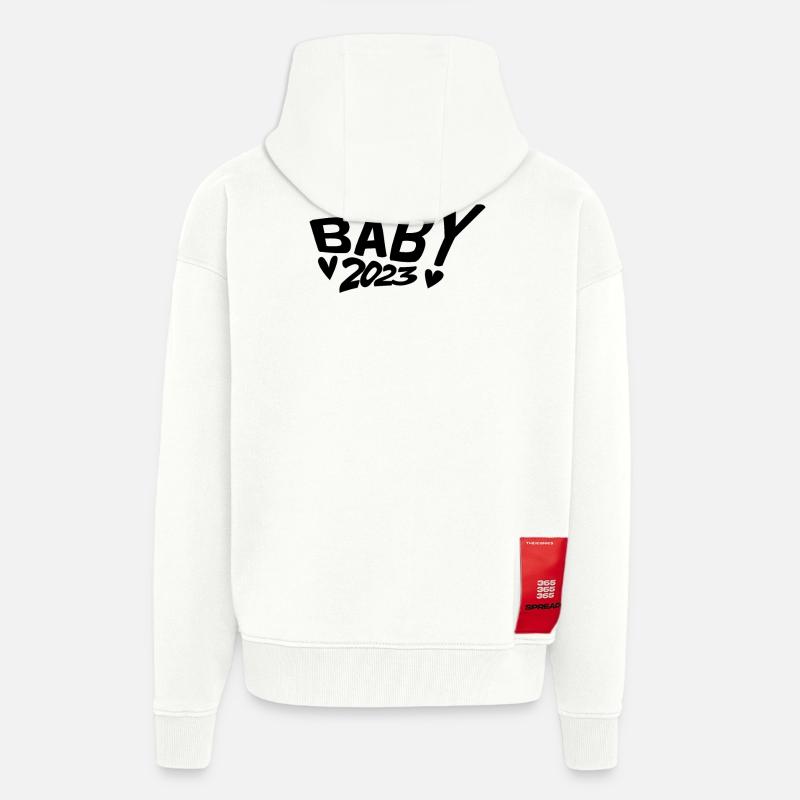 Bébé 2023 - Veste à capuche bio épaisse oversize fabriqué en UE - OFF WHITE