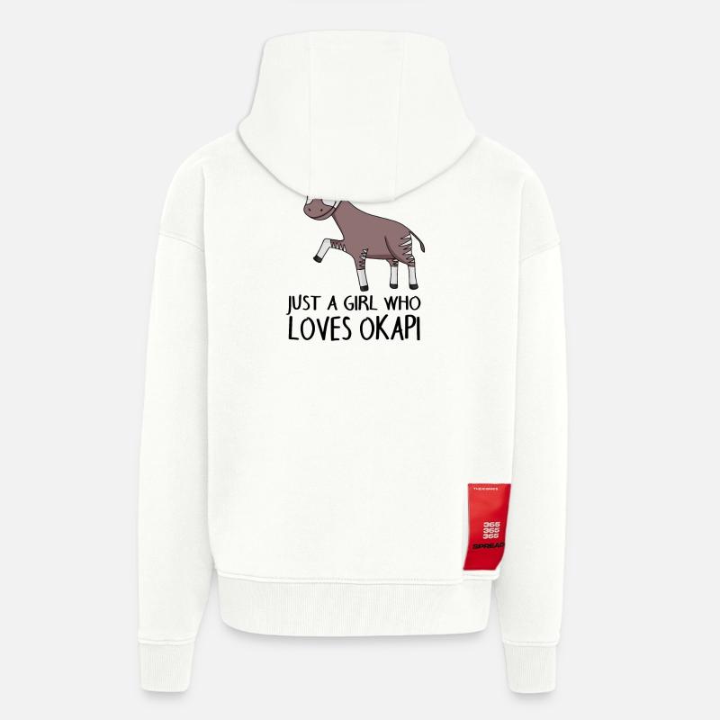 Okapi Mädchen Spruch - Zip Hoodie - made by SPREAD - OFF WHITE