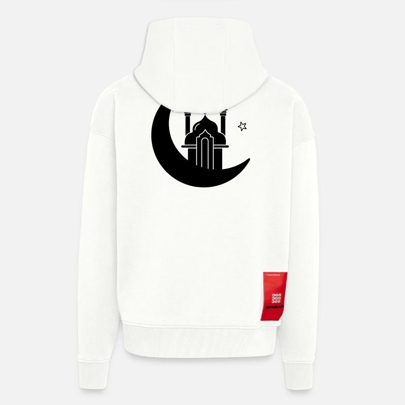 Moschee religiöse Kultstätte im Mond - Zip Hoodie - made by SPREAD - OFF WHITE