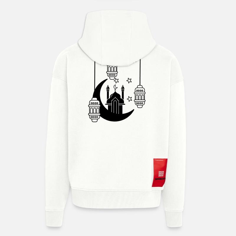 Moschee in Mondlicht und Sternen - Zip Hoodie - made by SPREAD - OFF WHITE