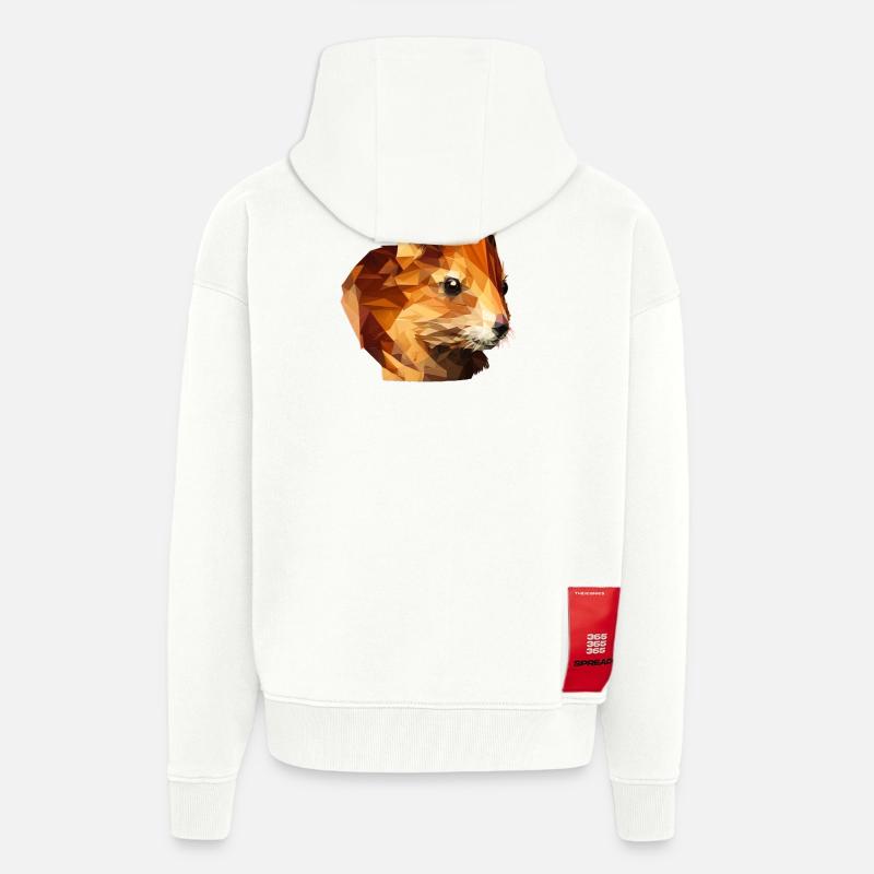 Polygon Eichhörnchen - Zip Hoodie - made by SPREAD - OFF WHITE