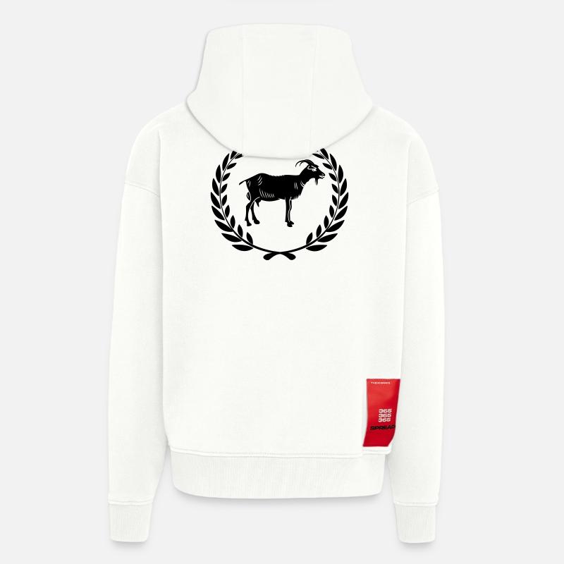 Bester Ziegen- oder Käse-Lorbeerkranz - Zip Hoodie - made by SPREAD - OFF WHITE