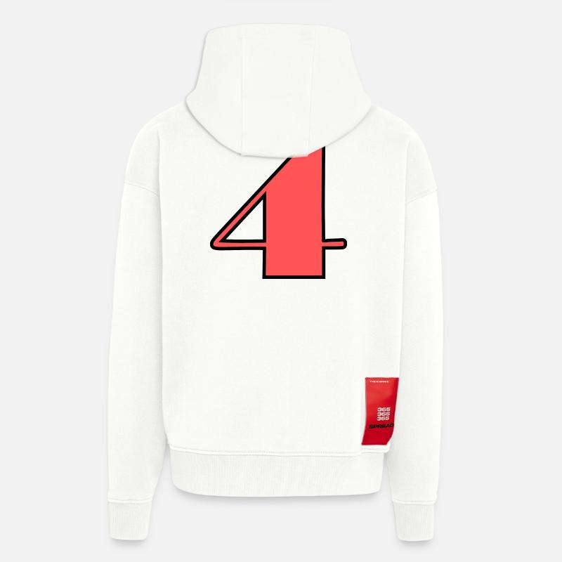 4,4 ANS,4e ANNIVERSAIRE,ANNIVERSAIRE 4 ANS - Veste à capuche bio épaisse oversize fabriqué en UE - OFF WHITE