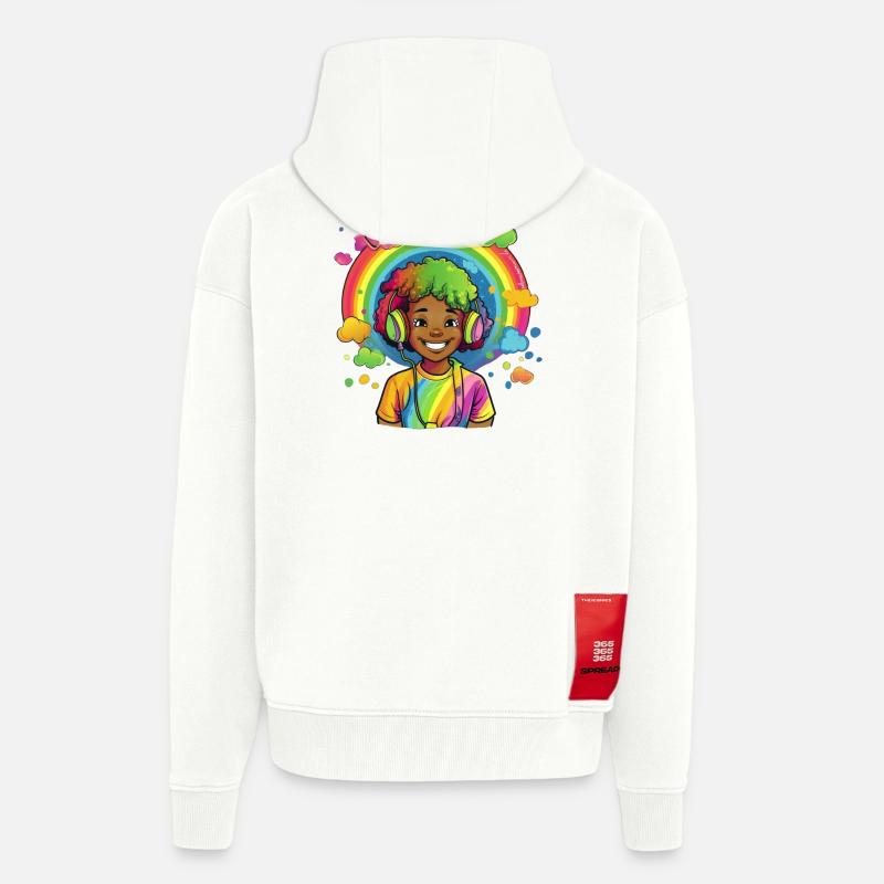 Bunte Rainbow-Comic-Illustration - Zip Hoodie - made by SPREAD - OFF WHITE