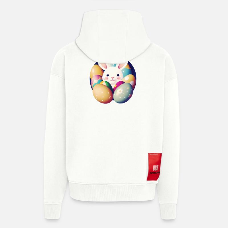 Easter bunny with Easter eggs - Zip Hoodie - made by SPREAD - OFF WHITE