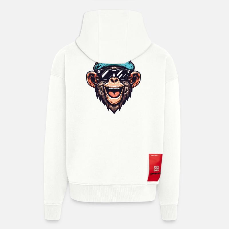 Lustiger Affe - Zip Hoodie - made by SPREAD - OFF WHITE