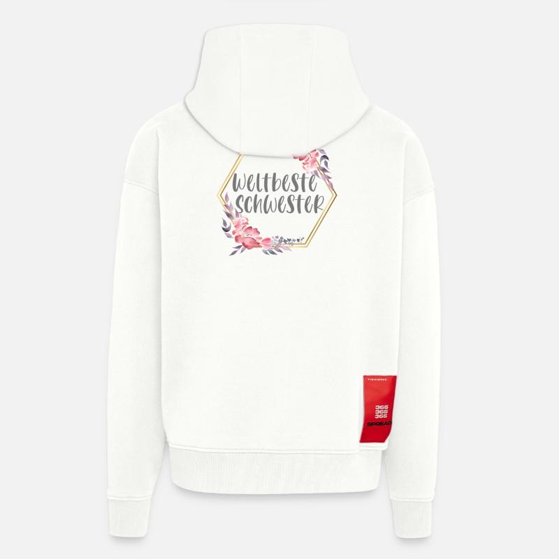 Weltbeste Schwester Schwesterherz Geschenk - Zip Hoodie - made by SPREAD - OFF WHITE