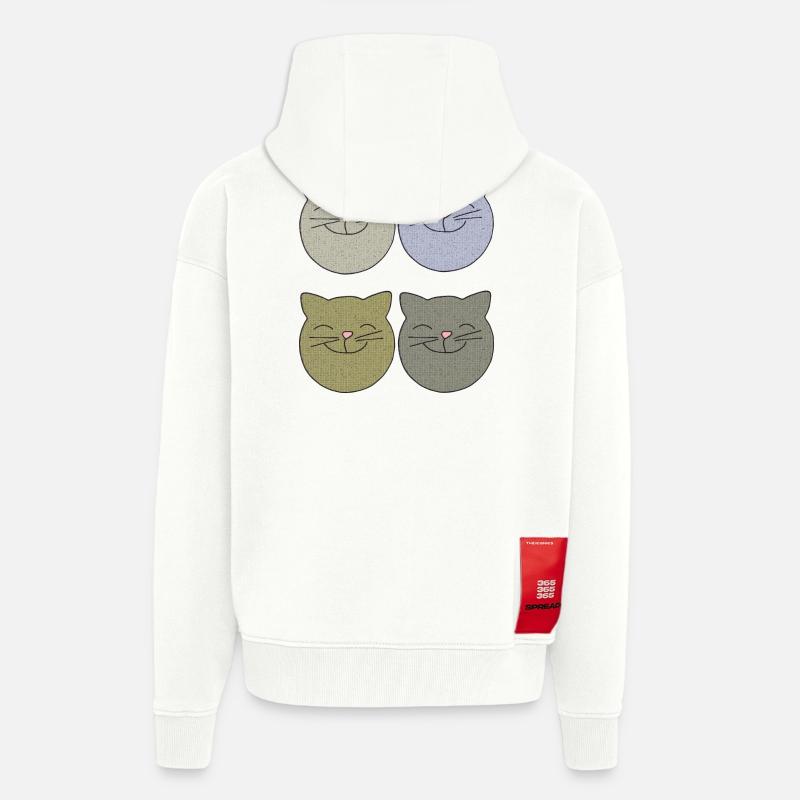 Pack Chats 4 - Veste à capuche bio épaisse oversize fabriqué en UE - OFF WHITE