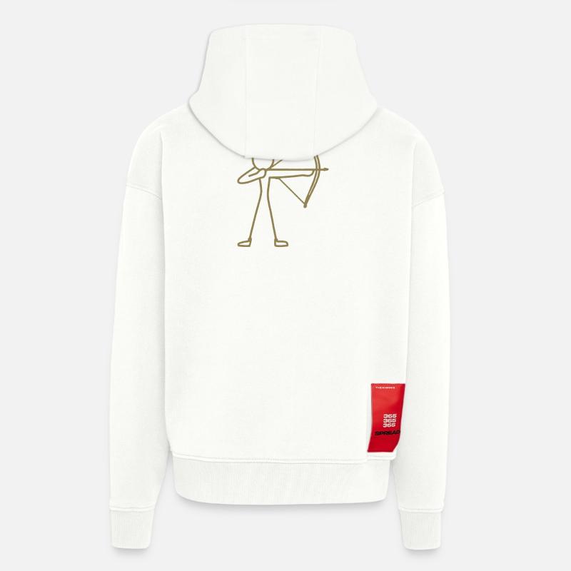 Strichmännchen Bogen Bogenschießen Bogenschütze - Zip Hoodie - made by SPREAD - OFF WHITE