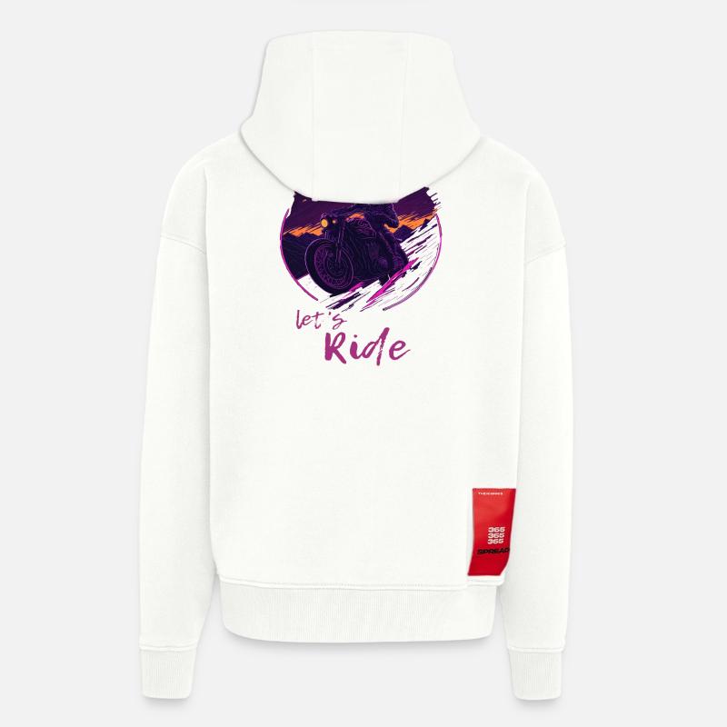 Let's Ride Synthwave Motorradfahrer - Zip Hoodie - made by SPREAD - OFF WHITE