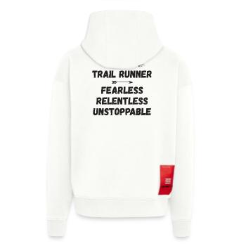 Trail Runner - Intrépide. Implacable. Imparable. - Veste à capuche bio épaisse oversize fabriqué en UE - OFF WHITE - Dos