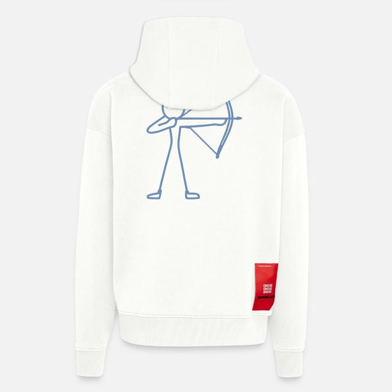 Strichmännchen Bogen Bogenschießen Bogenschütze - Zip Hoodie - made by SPREAD - OFF WHITE