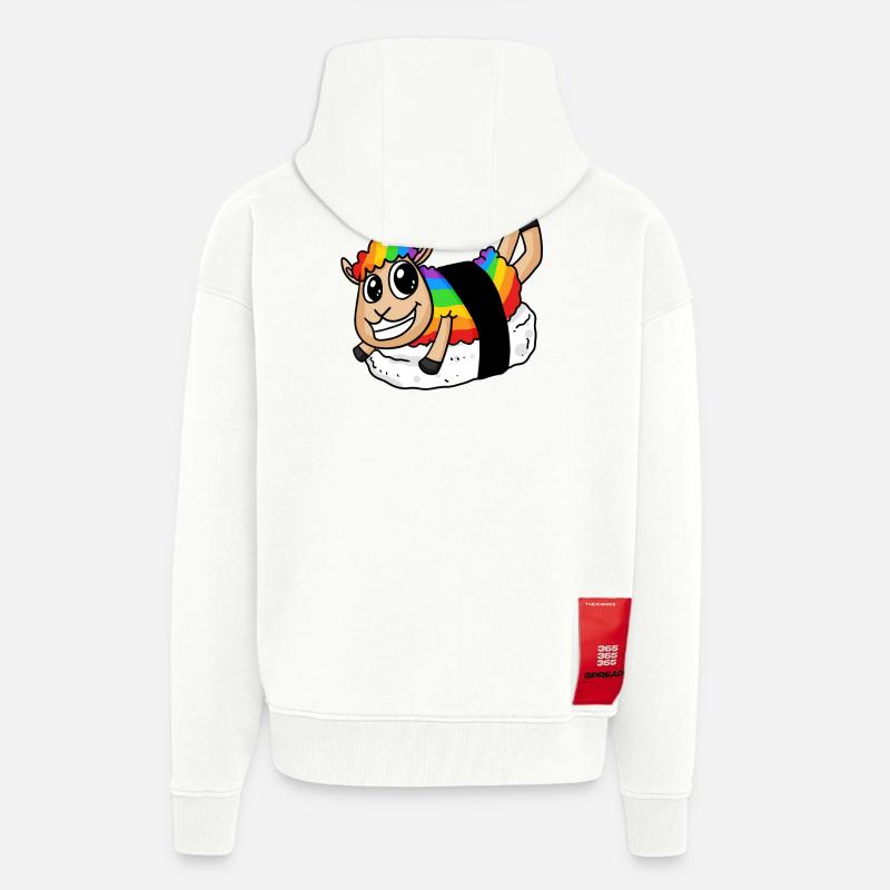 Regenbogen Sushi Schaf - Zip Hoodie - made by SPREAD - OFF WHITE