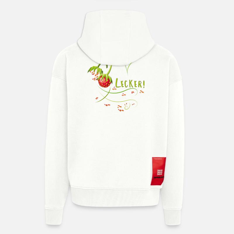 Erdbeerzeit, lecker, Erdbeere - Zip Hoodie - made by SPREAD - OFF WHITE