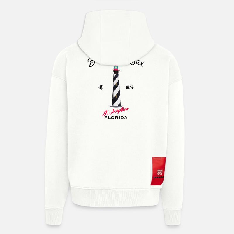 Florida, Leuchtturm St. Augustine - Zip Hoodie - made by SPREAD - OFF WHITE