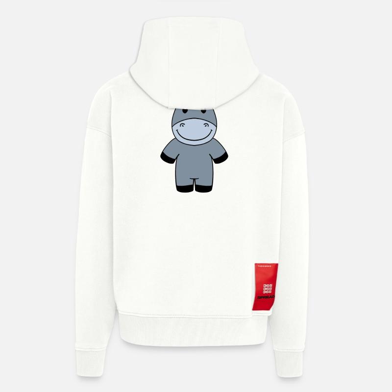 Âne - Veste à capuche bio épaisse oversize fabriqué en UE - OFF WHITE