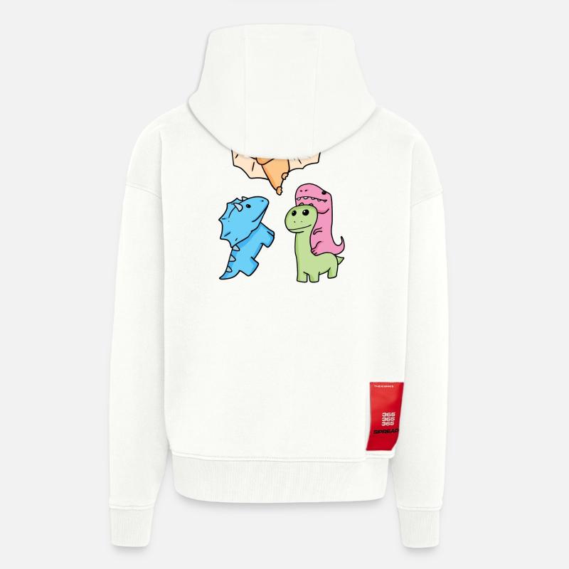 Dinosaure - Veste à capuche bio épaisse oversize fabriqué en UE - OFF WHITE