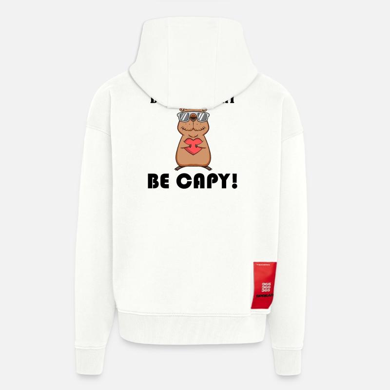 Capybara Capybara Cadeau - Veste à capuche bio épaisse oversize fabriqué en UE - OFF WHITE