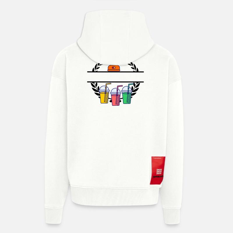 Smoothie blender en couronne de laurier - Veste à capuche bio épaisse oversize fabriqué en UE - OFF WHITE