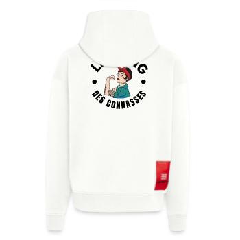 copine, meilleures copines, bande de filles - Veste à capuche bio épaisse oversize fabriqué en UE - OFF WHITE - Dos