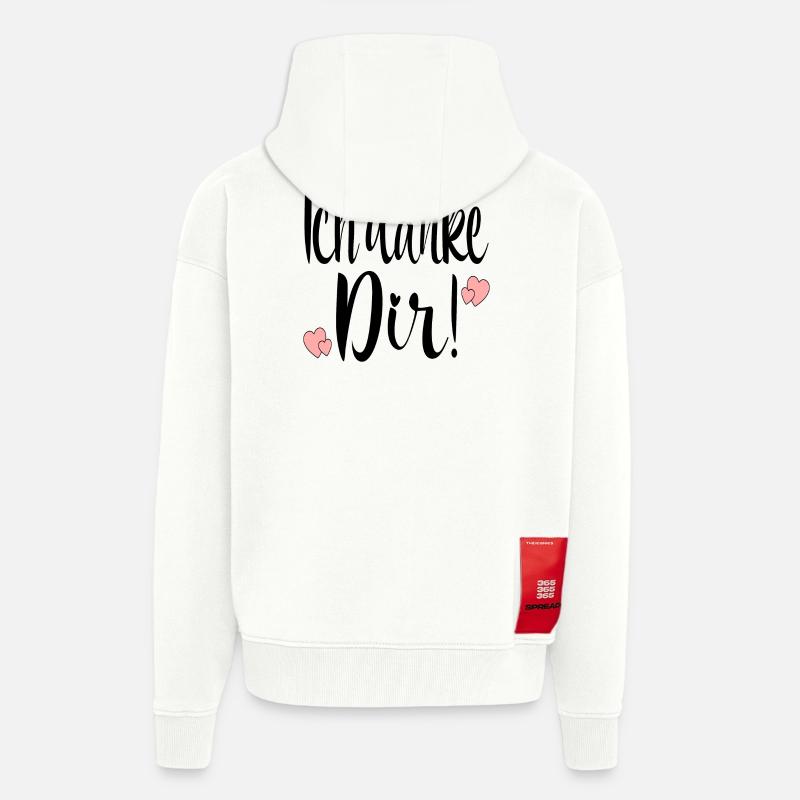 Ich danke Dir Danksagung Sprüche - Zip Hoodie - made by SPREAD - OFF WHITE