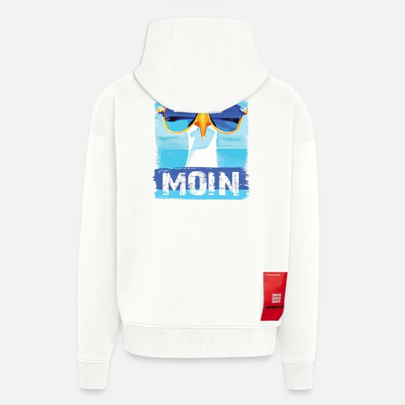 Moin Möwe - blue white Möwen Collection - Zip Hoodie - made by SPREAD - OFF WHITE