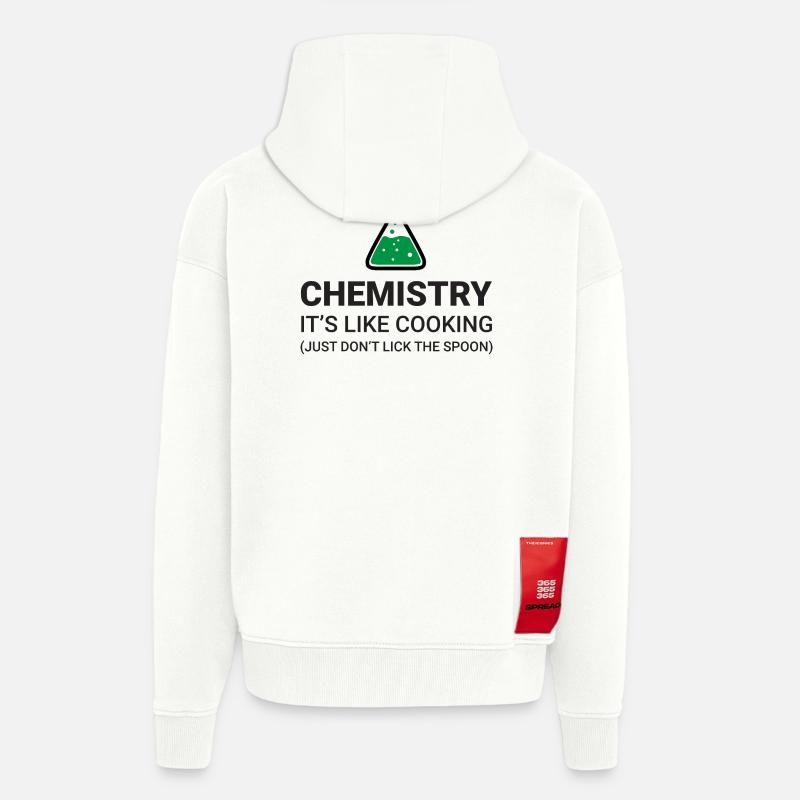 La chimie, c’est comme la cuisine - Veste à capuche bio épaisse oversize fabriqué en UE - OFF WHITE