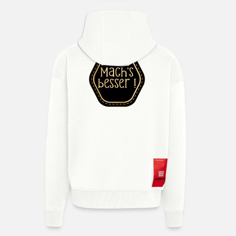 LOBEN KOMPLIMENTE - MACHE ES BESSER - Zip Hoodie - made by SPREAD - OFF WHITE