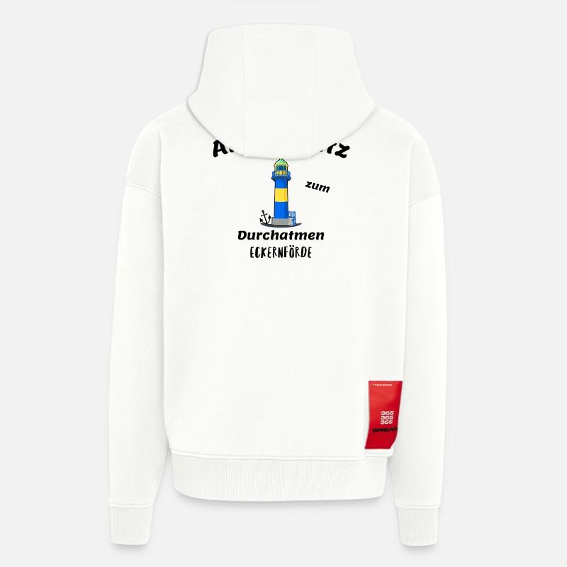 Alter Leuchtturm Eckernförde, Ankerplatz - Zip Hoodie - made by SPREAD - OFF WHITE
