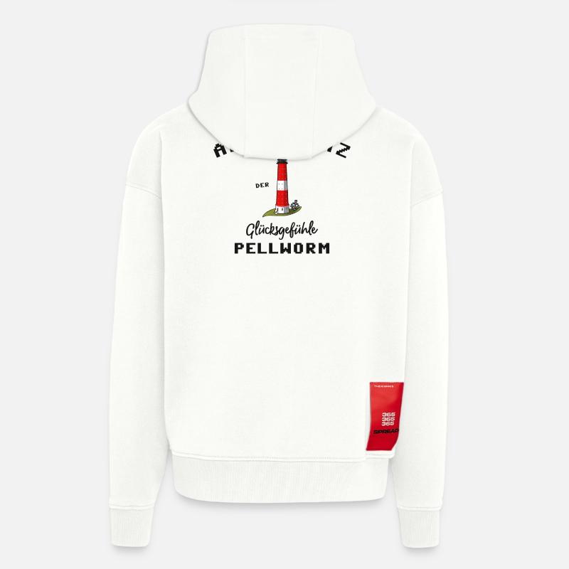 Pellworm, Ankerplatz Glücksgefühle, Leuchtturm - Zip Hoodie - made by SPREAD - OFF WHITE