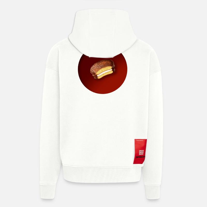 Un délicieux biscuit au chocolat - Veste à capuche bio épaisse oversize fabriqué en UE - OFF WHITE