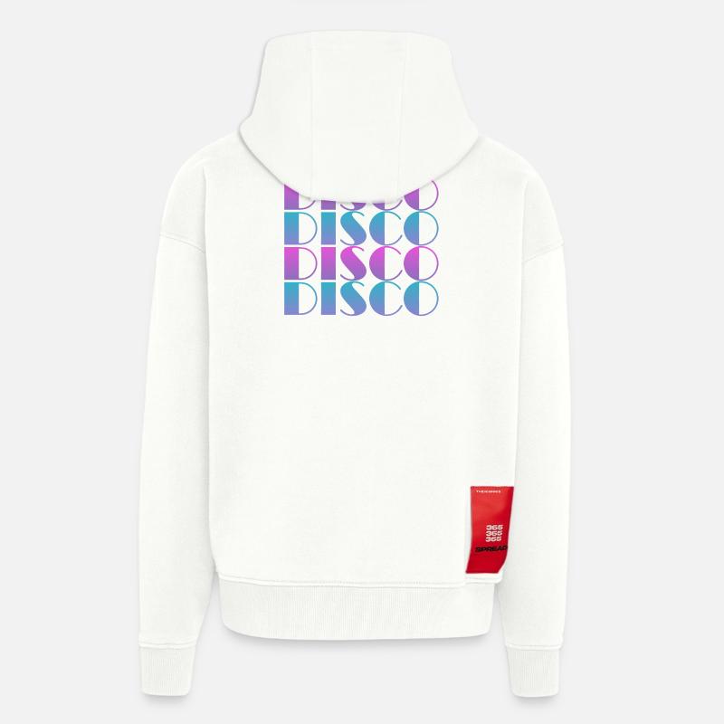 Vibrant Disco Text Pattern Design - Zip Hoodie - made by SPREAD - OFF WHITE