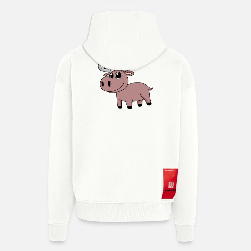 Chevreuil - Veste à capuche bio épaisse oversize fabriqué en UE - OFF WHITE