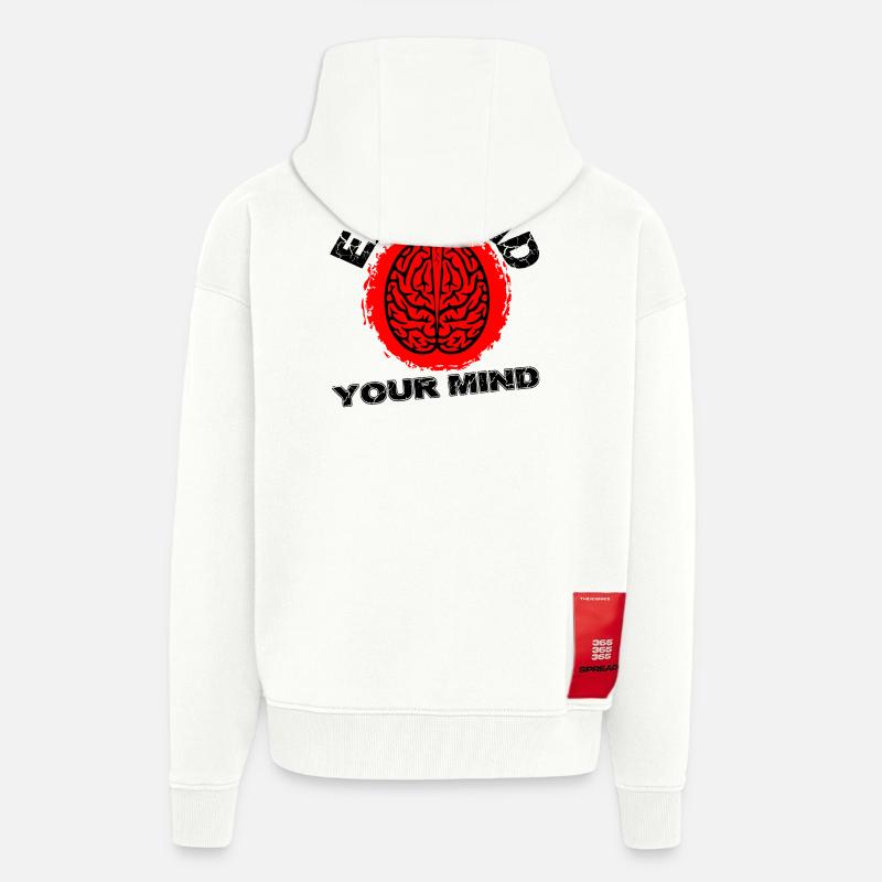 EXTEND YOUR MIND - Veste à capuche bio épaisse oversize fabriqué en UE - OFF WHITE