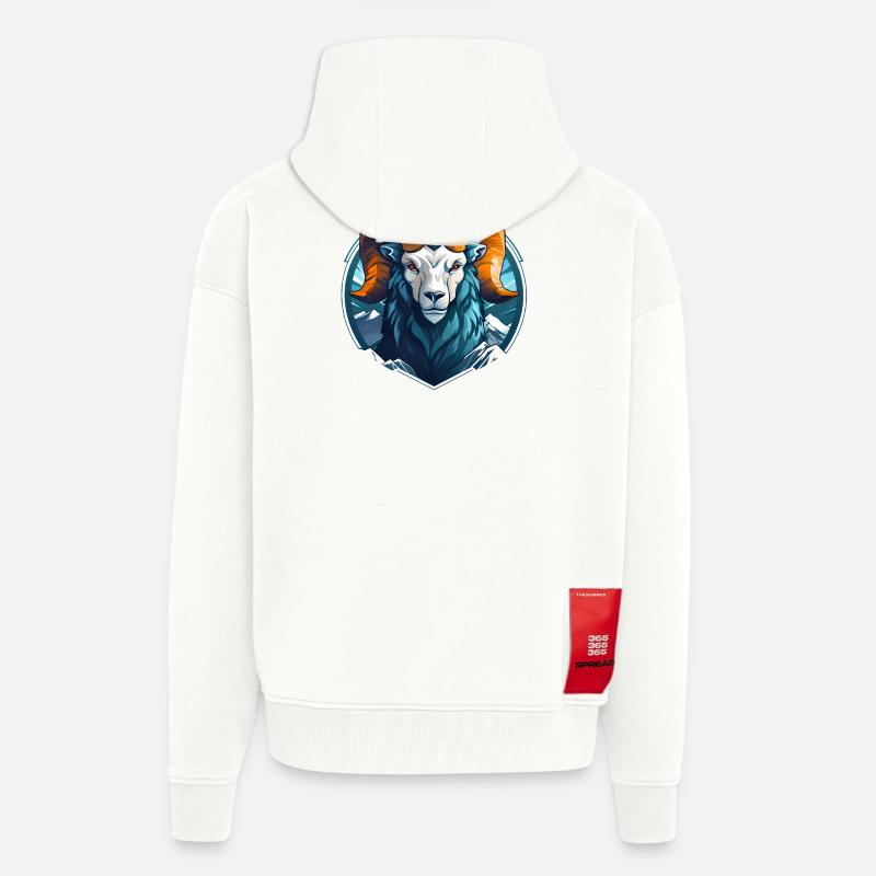 Widder Mascotchen - Zip Hoodie - made by SPREAD - OFF WHITE
