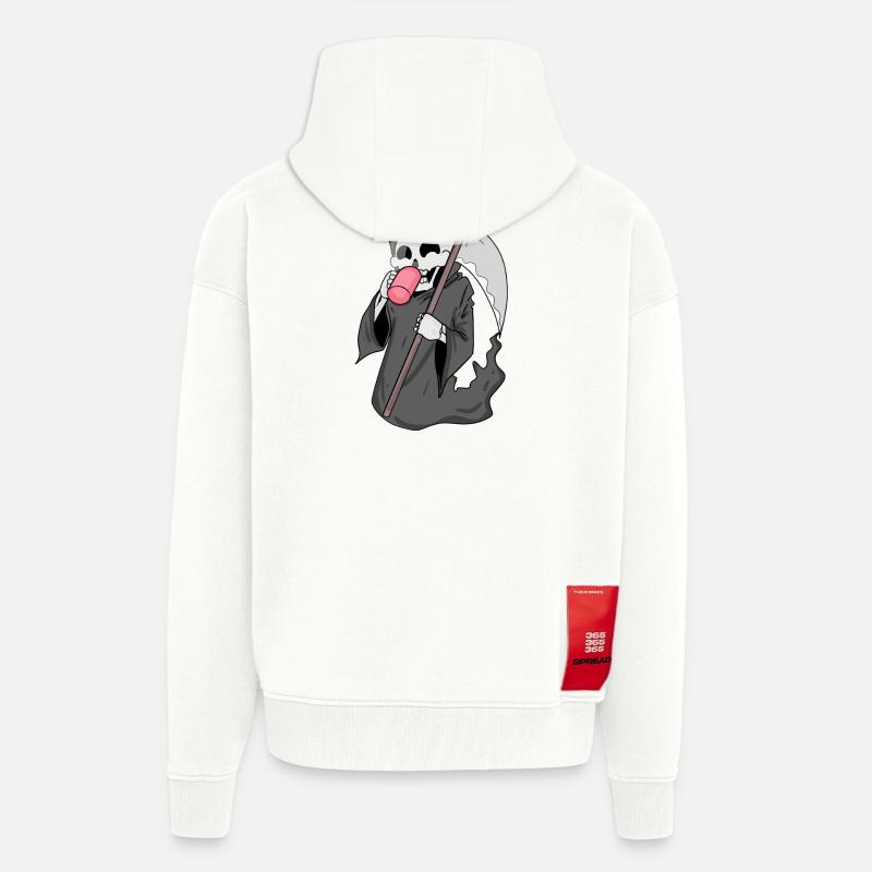Sensenmann mit Kaffee - Zip Hoodie - made by SPREAD - OFF WHITE