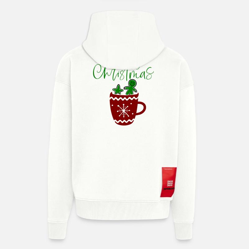Joyeux Noël, Biscuits - Veste à capuche bio épaisse oversize fabriqué en UE - OFF WHITE