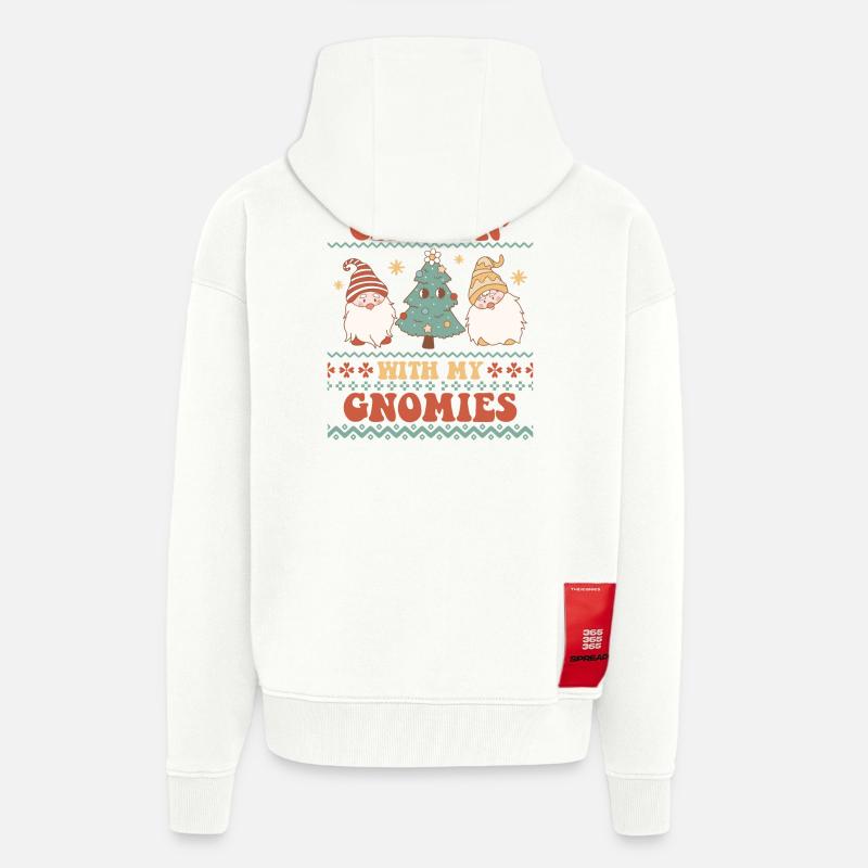 Pull de Noël moche - Veste à capuche bio épaisse oversize fabriqué en UE - OFF WHITE