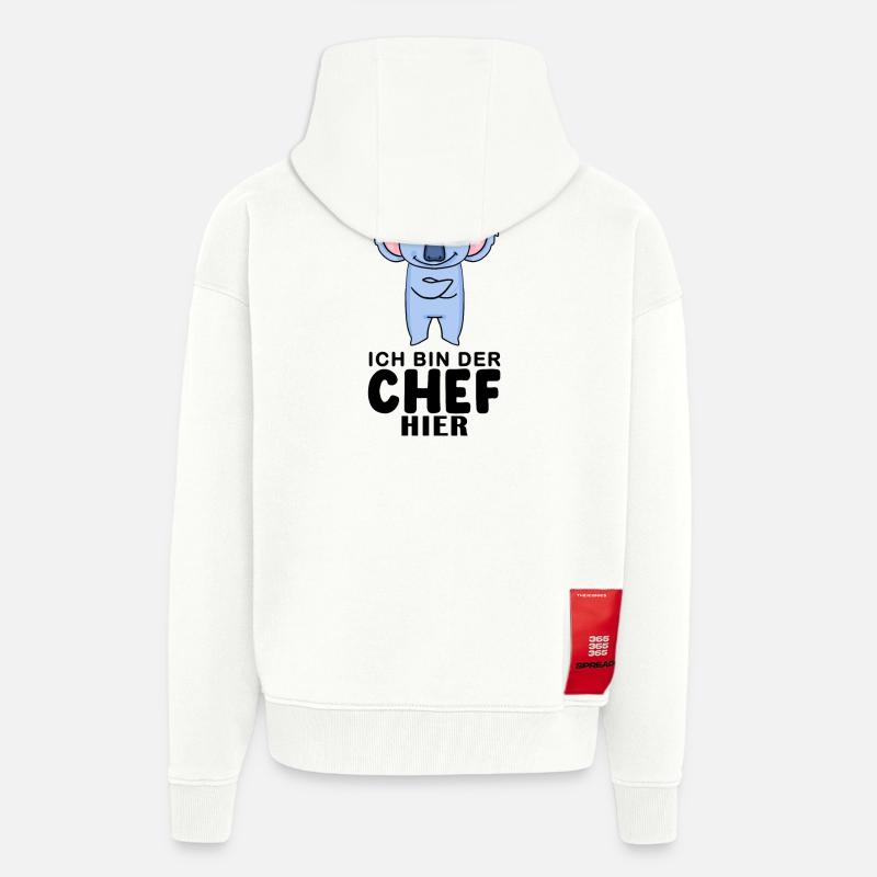 Chef Spruch mit Koala Motiv - Zip Hoodie - made by SPREAD - OFF WHITE