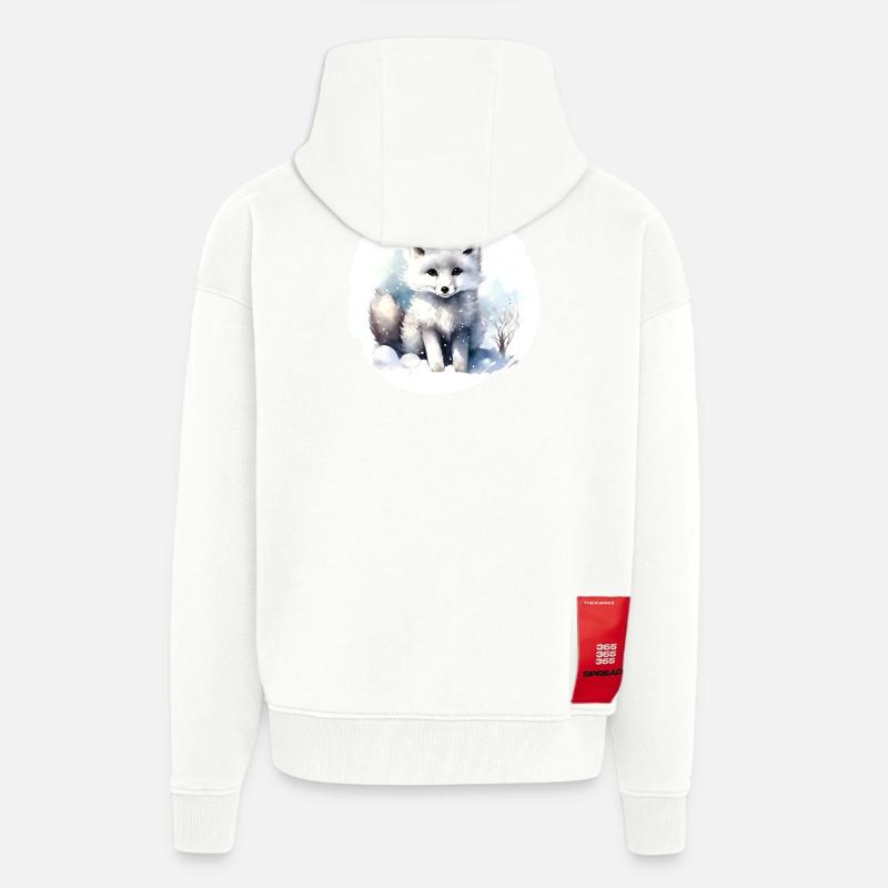 Polarfuchs Aquarell - Zip Hoodie - made by SPREAD - OFF WHITE