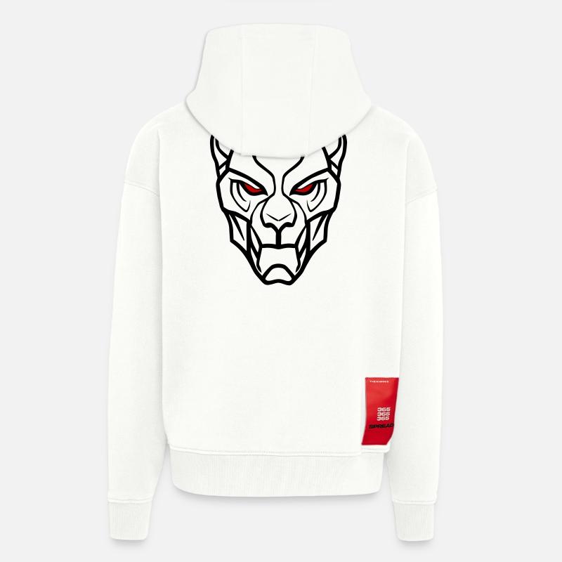 Vector Lion Head Design - Zip Hoodie - made by SPREAD - OFF WHITE