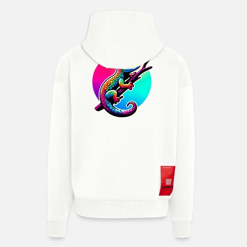 Gecko - Veste à capuche bio épaisse oversize fabriqué en UE - OFF WHITE