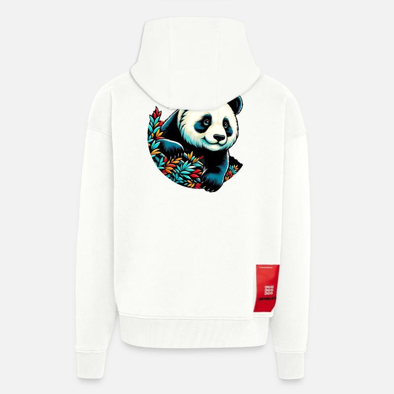 Panda - Veste à capuche bio épaisse oversize fabriqué en UE - OFF WHITE