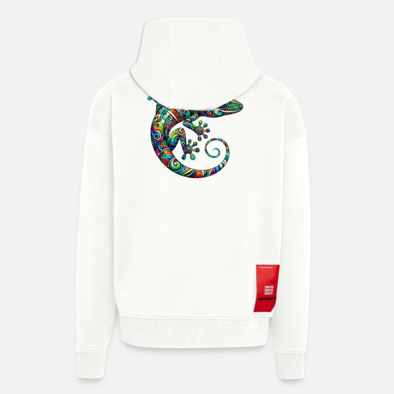Gecko - Veste à capuche bio épaisse oversize fabriqué en UE - OFF WHITE